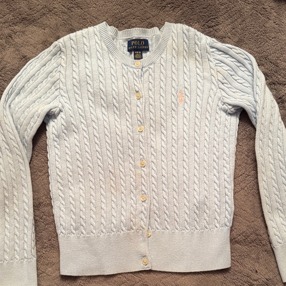Polo by Ralph Lauren Kids Light Gray Cable Knit Sweater